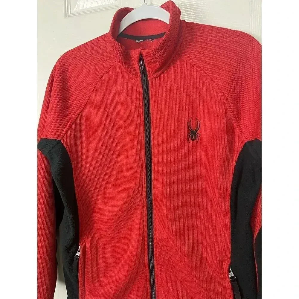 Spyder Athletic  Youth‎ Kids Size XL (l8) Black Red  Full Zip Pockets Fleece